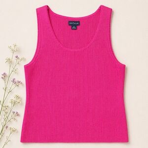 Ann Taylor 100% Silk Knit Tank (XL) Shell Minimalist Luxury Polished Classic